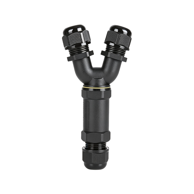 Black Y-Type Waterproof Cable Connector ZYY2