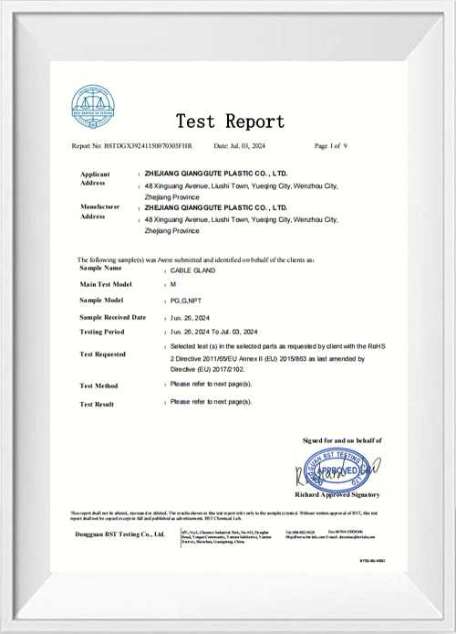 Cable Joint Certificate